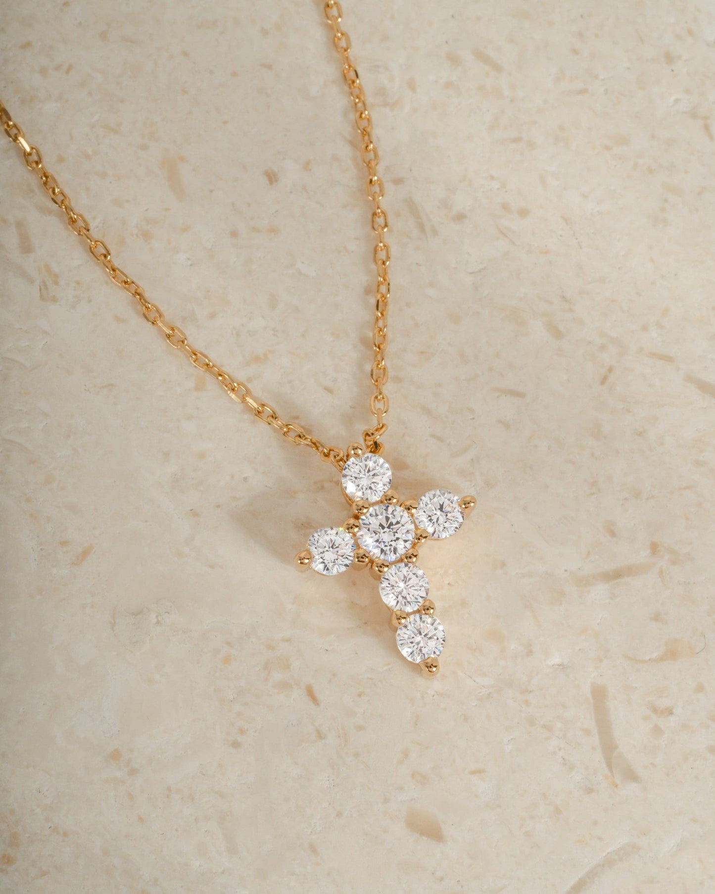 Small Studded Cross Necklace