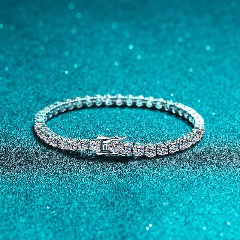 Moissanite Wedding Tennis Bracelet in 925 Sterling Silver