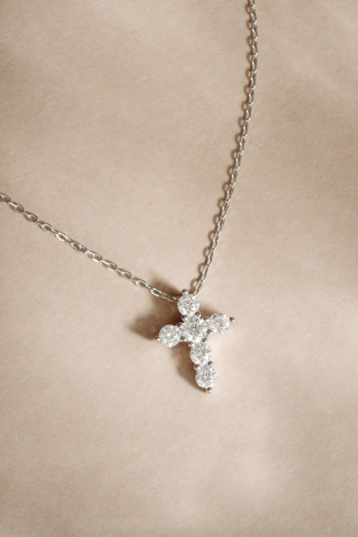 Small Studded Cross Necklace