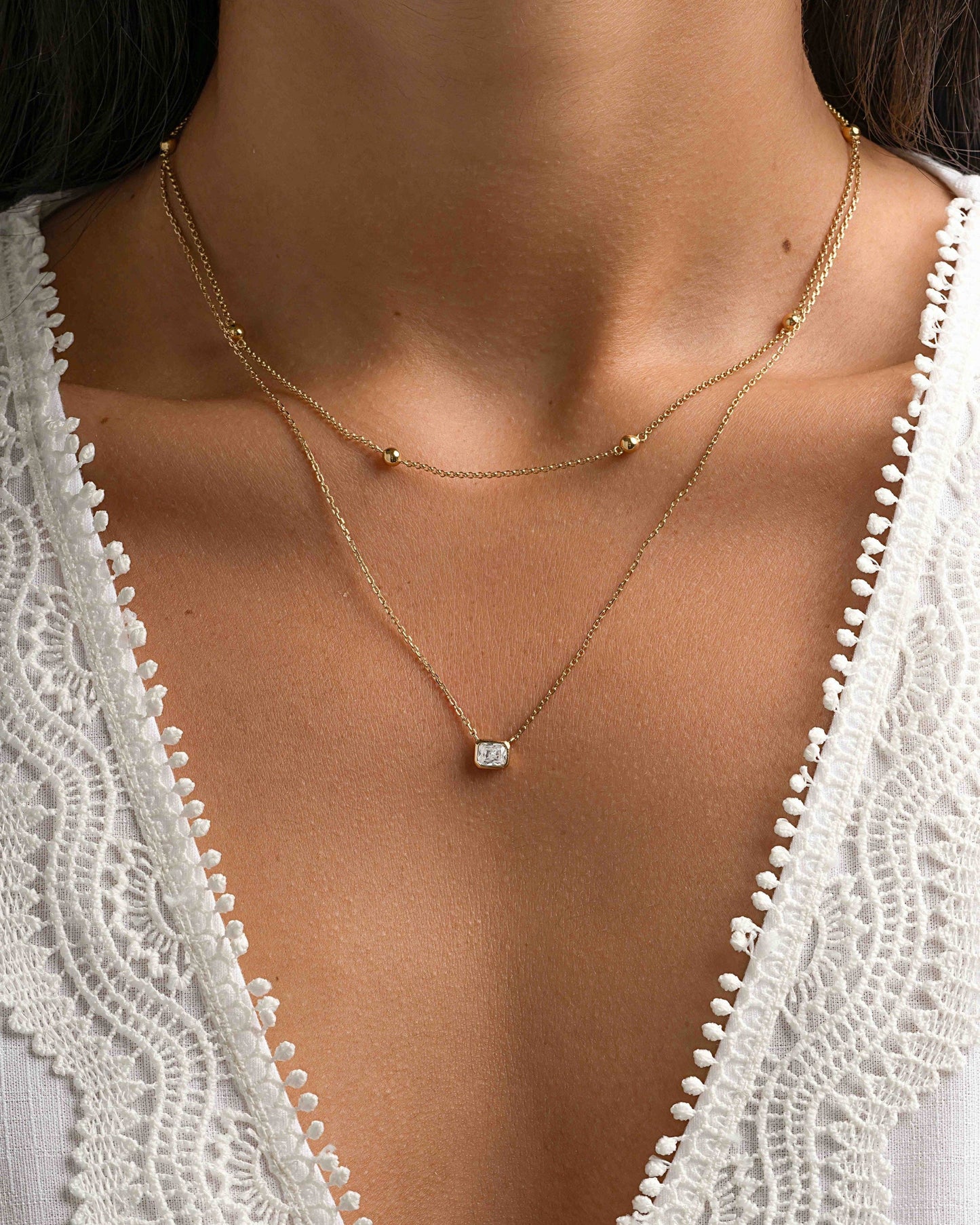 Radiant Bezel Necklace