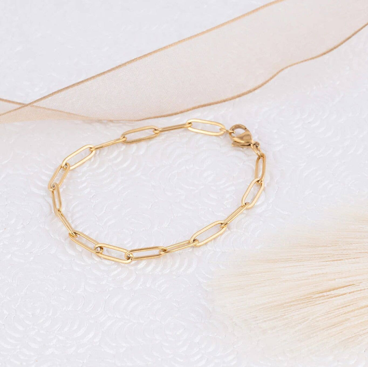 14K Gold Filled Plus™ 4mm Paperclip Chain Bracelet
