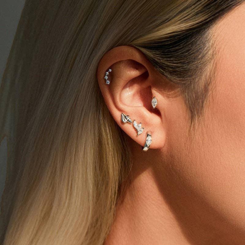 Marquise Moissanite Stud Earrings in 925 Sterling Silver