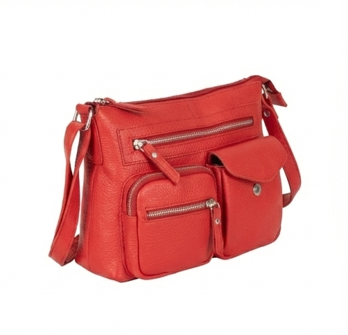 Mila Multi-Pocket Leather Crossbody Bag