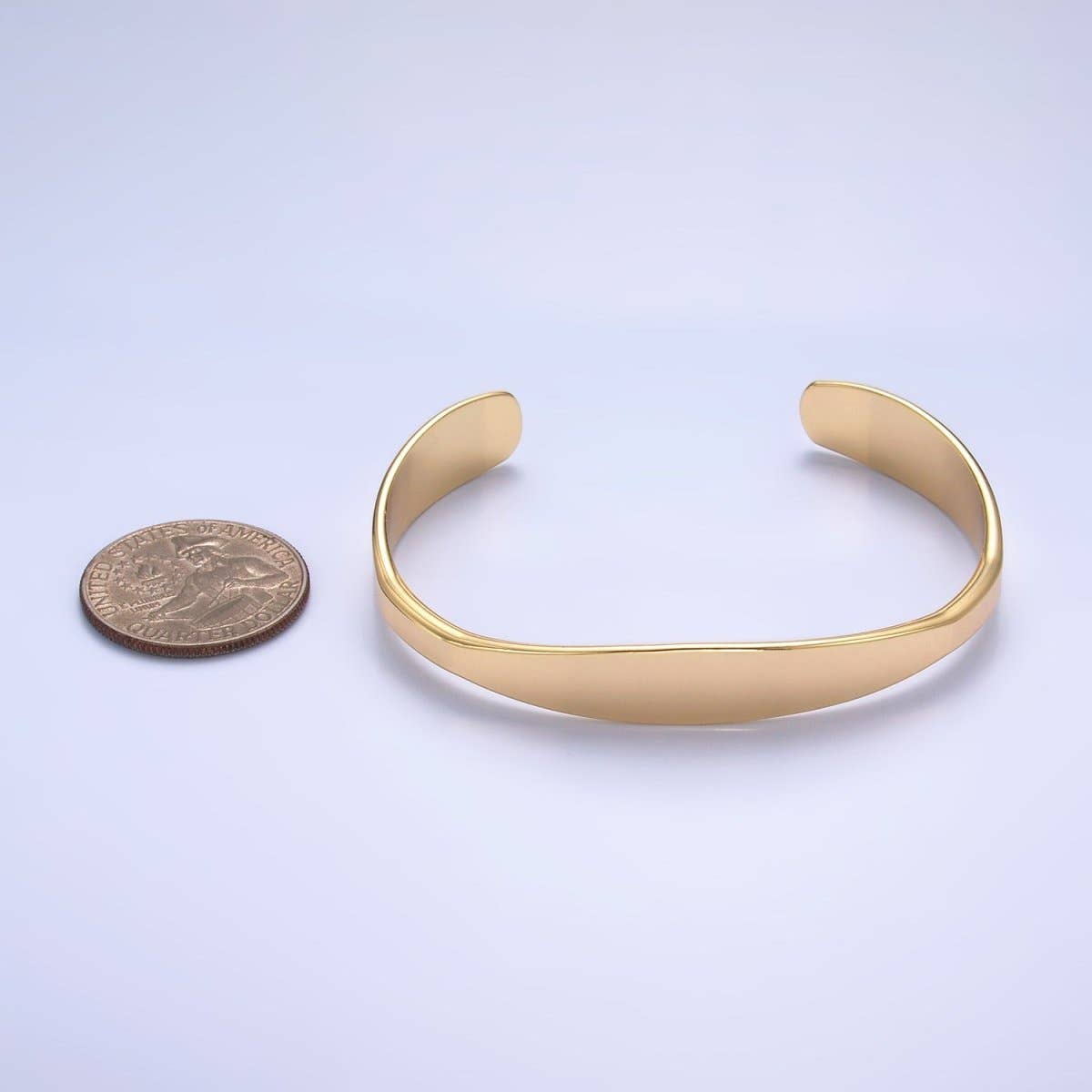 24K Gold Filled Minimalist Band Cuff Bracelet | WA-2663