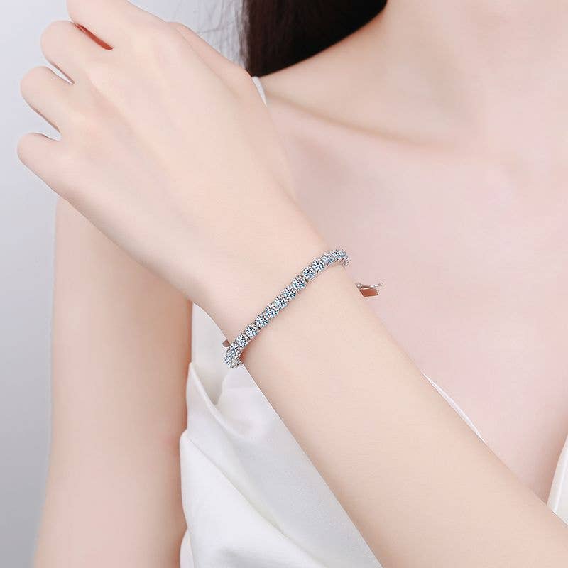 Moissanite Wedding Tennis Bracelet in 925 Sterling Silver