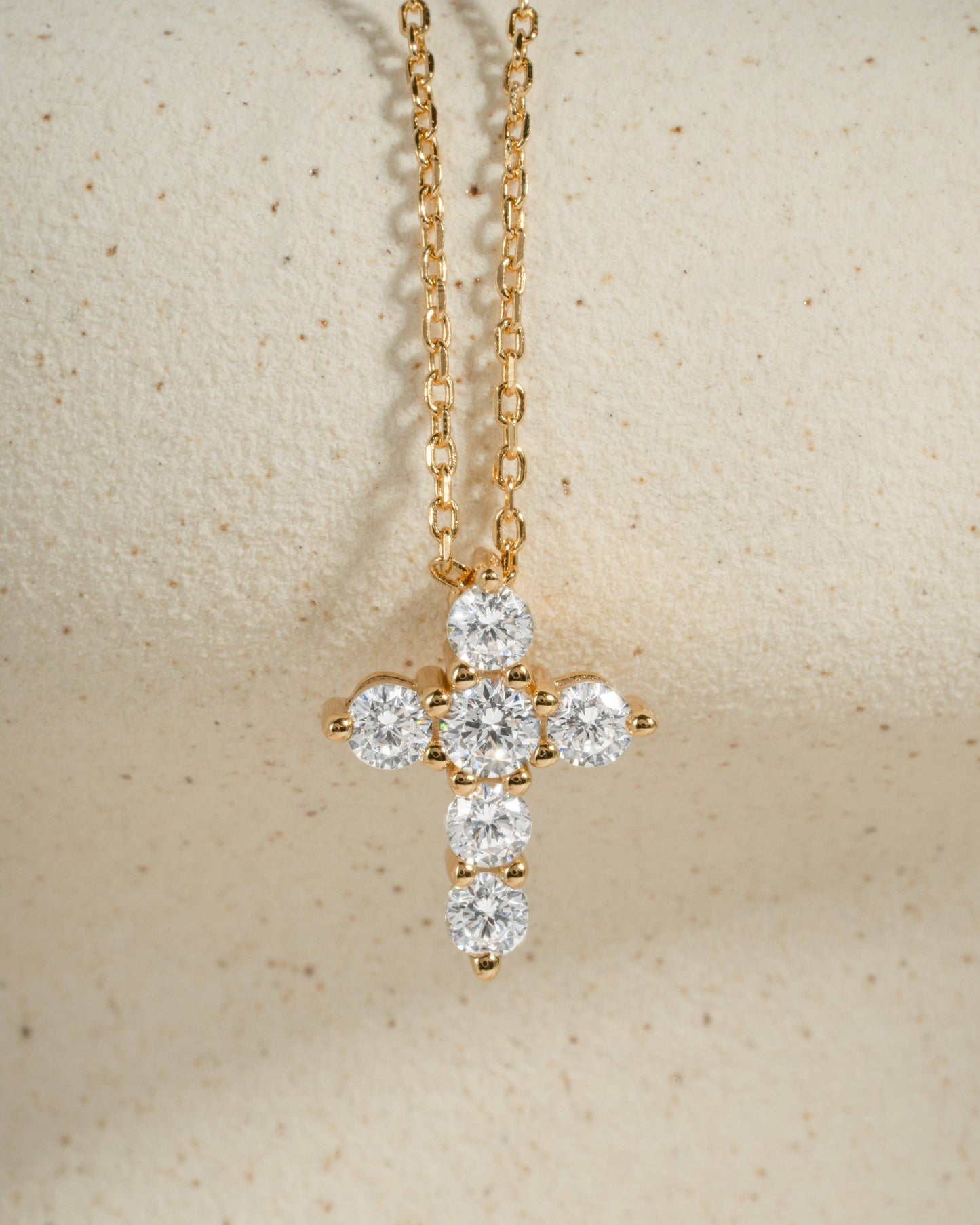 Small Studded Cross Necklace