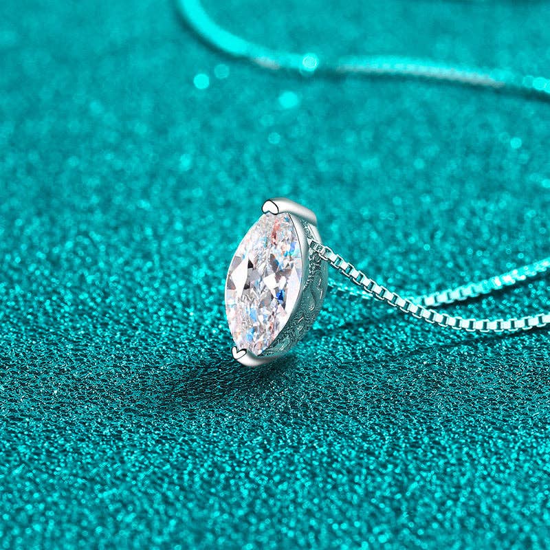 Marquise Moissanite Pendant Necklace in 925 Sterling Silver