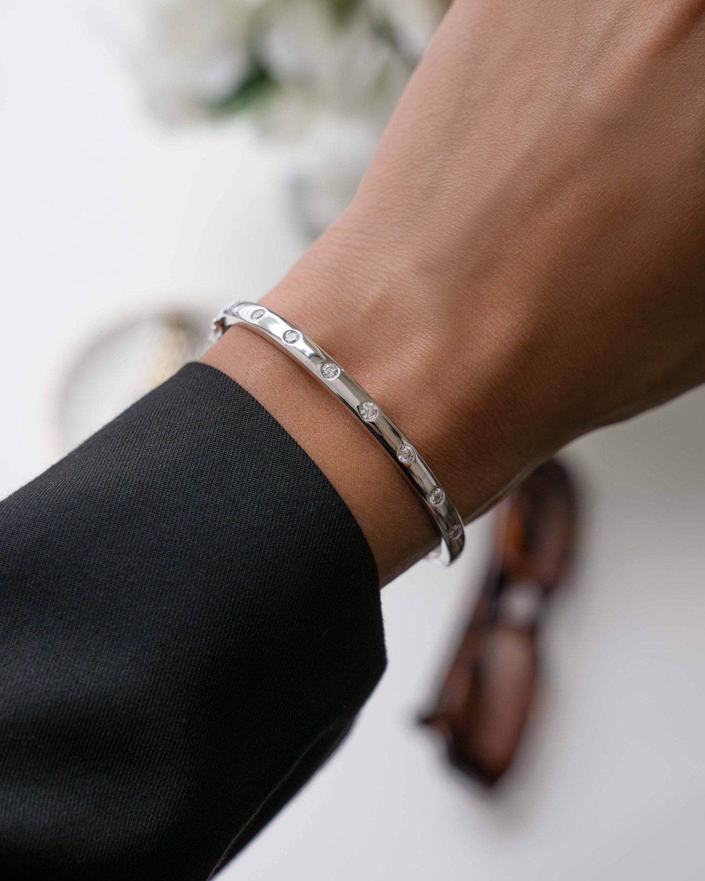 Diamond Bezel-Set Bangle