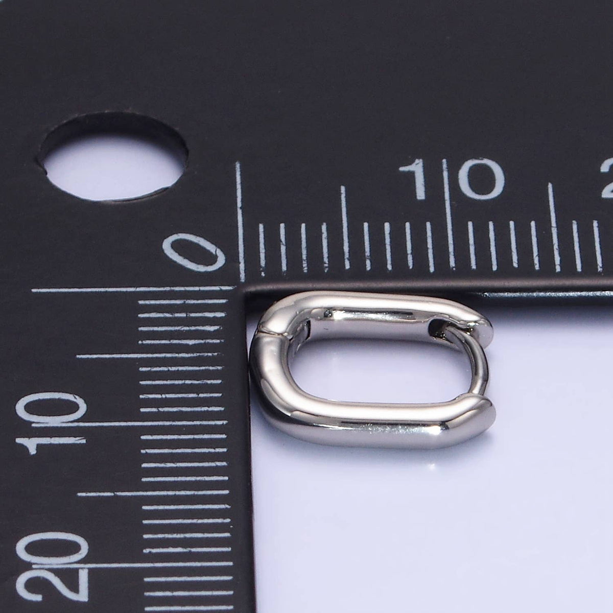 White Gold Filled 11mm Oblong Cartilage Minimalist Earrings