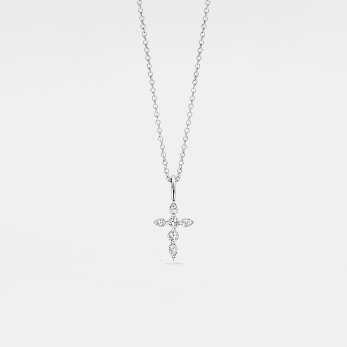 Moissanite Cross Pendant Necklace in 925 Sterling Silver