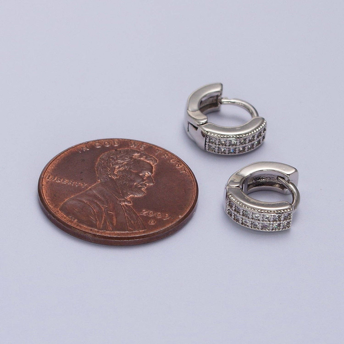 Micro Paved CZ Hoop Earrings Silver hoops Dainty Huggie earrings Party hoops AB1039